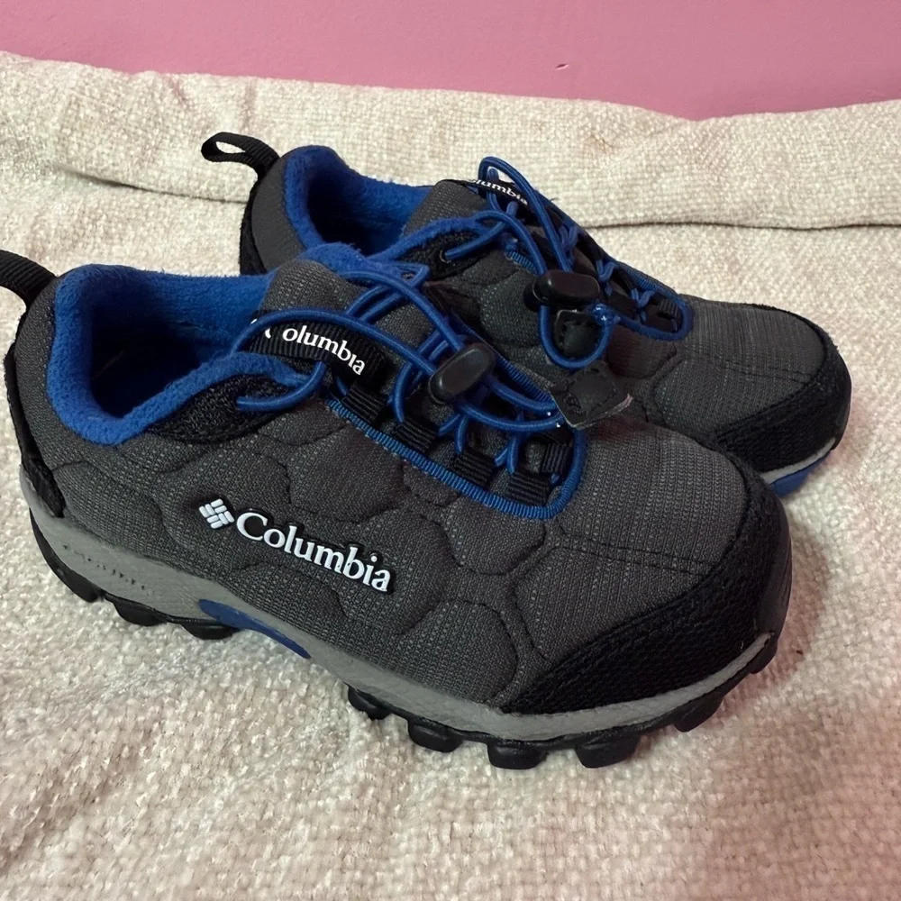 Columbia Vibrant Blue Fleece children's shoe size 10 grey blue